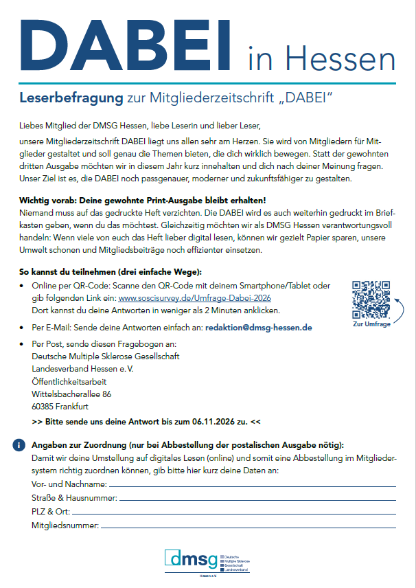 Mitgliedermagazin “Dabei” Umfrage